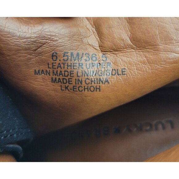 Lucky Brand Women's Echoh Black Booties W Back Buckle Accent Almond Toe Size 6.5 - Picture 8 of 12